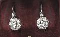 Edwardian Diamond Drop Cluster Earrings